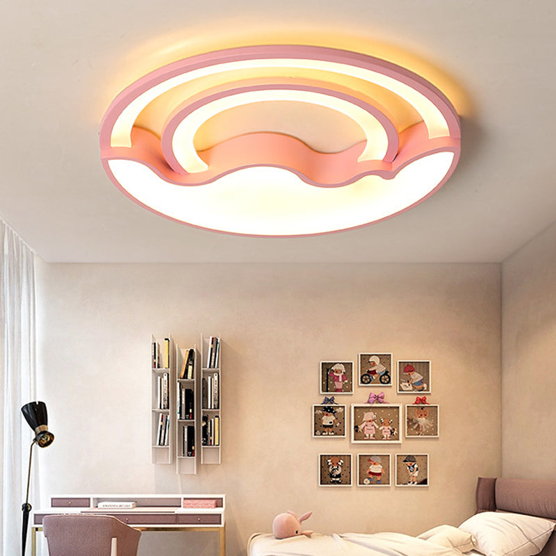 Macaron Led Ceiling Lamp - Modern Flush Mount Light For Child’s Bedroom