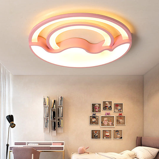 Macaron Led Ceiling Lamp - Modern Flush Mount Light For Child’s Bedroom