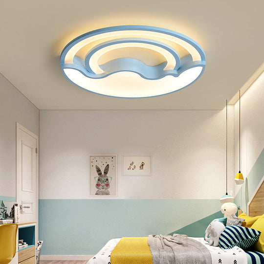 Macaron Led Ceiling Lamp - Modern Flush Mount Light For Child’s Bedroom