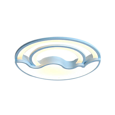 Macaron Led Ceiling Lamp - Modern Flush Mount Light For Childs Bedroom