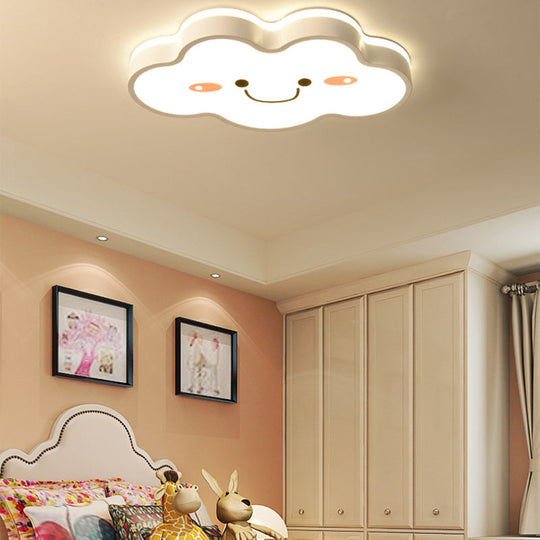 Shy Cloud Acrylic Led Ceiling Light For Child’s Bedroom In White