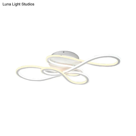 31.5’/39’ Modern Acrylic Led Semi - Flush Ceiling Light - Twisted Design Warm/White For Living Room