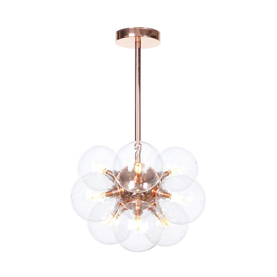 Sleek Copper Ceiling Mounted Globe Semi Flush Light With Minimalist White/Green/Blue Glass – 9