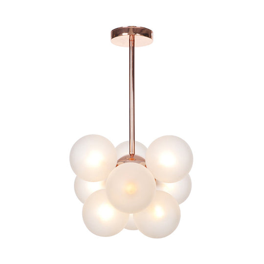 Sleek Copper Ceiling Mounted Globe Semi Flush Light With Minimalist White/Green/Blue Glass – 9