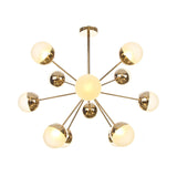 Globe Dining Room Semi Flush Mount Light with White/Clear/Smoke Grey Glass - 9/12/15 Lights - Contemporary Design in Copper/Chrome/Gold