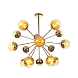 Globe Dining Room Semi Flush Mount Light with White/Clear/Smoke Grey Glass - 9/12/15 Lights - Contemporary Design in Copper/Chrome/Gold