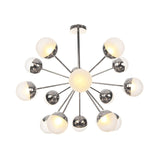 Globe Dining Room Semi Flush Mount Light with White/Clear/Smoke Grey Glass - 9/12/15 Lights - Contemporary Design in Copper/Chrome/Gold