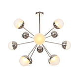 Globe Dining Room Semi Flush Mount Light with White/Clear/Smoke Grey Glass - 9/12/15 Lights - Contemporary Design in Copper/Chrome/Gold