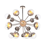Globe Dining Room Semi Flush Mount Light with White/Clear/Smoke Grey Glass - 9/12/15 Lights - Contemporary Design in Copper/Chrome/Gold