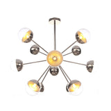 Globe Dining Room Semi Flush Mount Light with White/Clear/Smoke Grey Glass - 9/12/15 Lights - Contemporary Design in Copper/Chrome/Gold