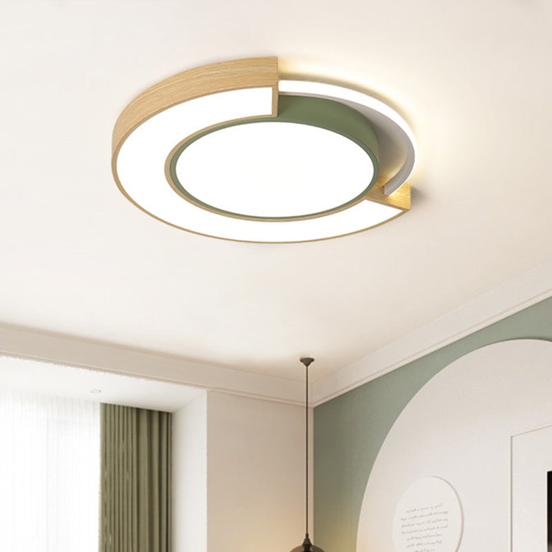 Modern Acrylic Led Flush Mount Light - Grey/Green 16.5/20.5 Diameter White/Warm Available
