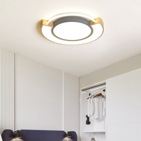 Modern Acrylic Led Flush Mount Light - Grey/Green 16.5’/20.5’ Diameter White/Warm Available