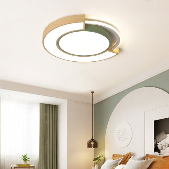 Modern Acrylic Led Flush Mount Light - Grey/Green 16.5/20.5 Diameter White/Warm Available Green /