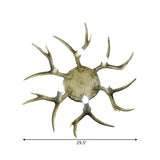 Traditional Brown Antler Dining Room Ceiling Light Fixture - 6/8 Head Resin Flush Mount Lighting