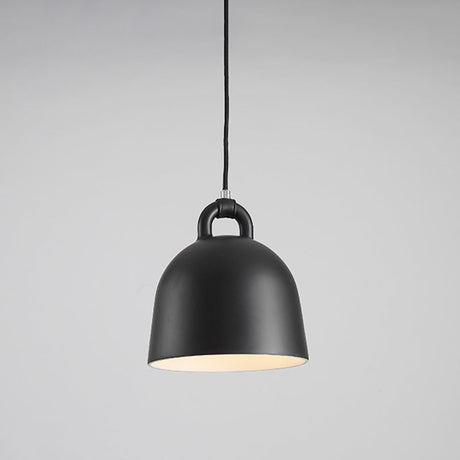 Contemporary Domed Pendant Lamp: Sleek Metal Suspension Lighting For Dining Room - 1 Light Black
