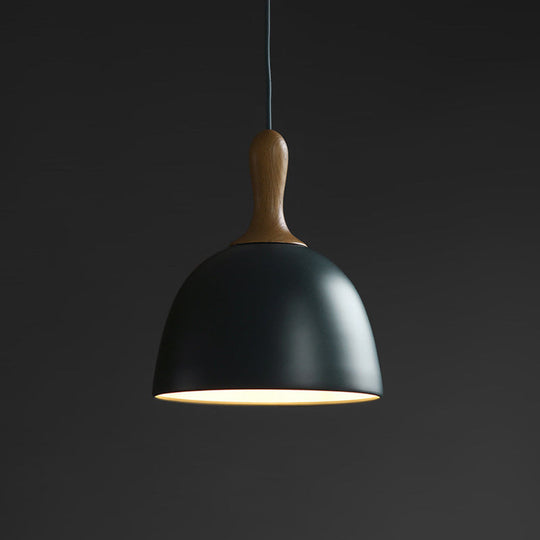 Modern Dome Metal Pendant Ceiling Light - Dark Army Green