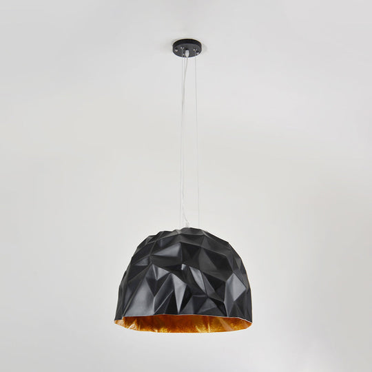 Modern Metal Ceiling Pendant Light With Domed Design In Black/White