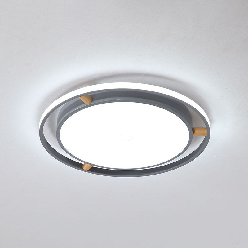 Contemporary Round Metal Bedroom Flush Mount Lighting - 16/19.5/23.5 Wide Led Ceiling Light Fixture