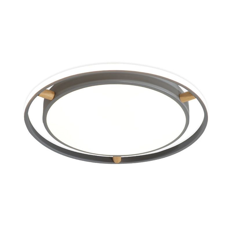 Contemporary Round Metal Bedroom Flush Mount Lighting - 16/19.5/23.5 Wide Led Ceiling Light Fixture