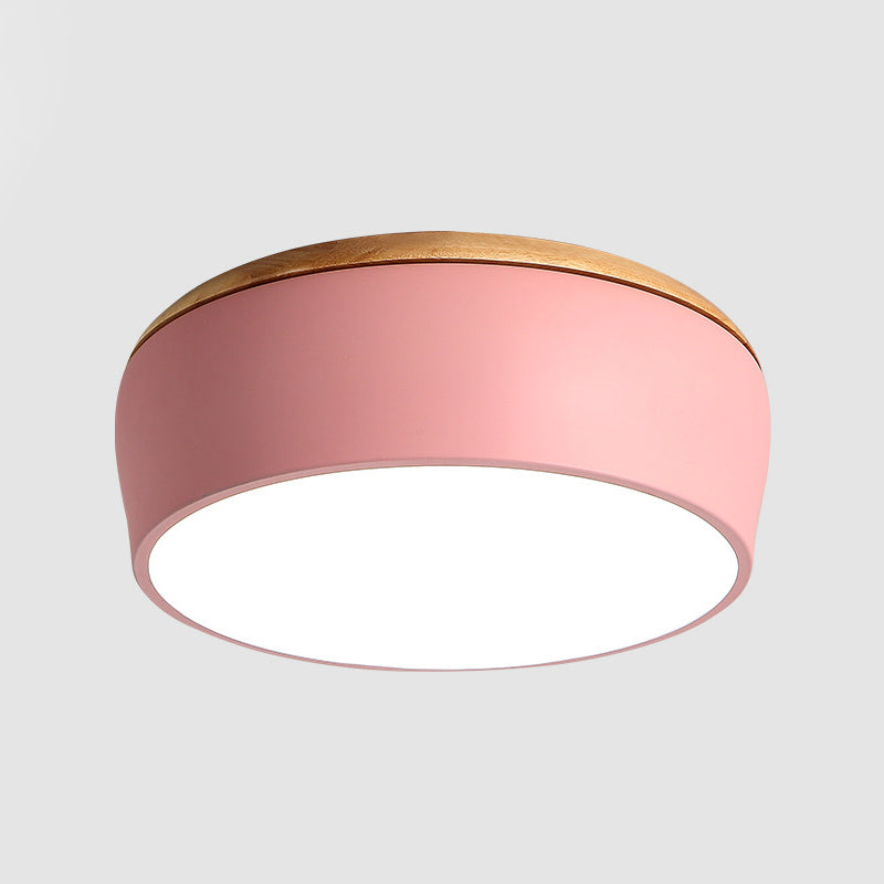 Modern Metal Led Ceiling Mounted Lamp With Flush Mount Design Multiple Colors And Recessed Diffuser