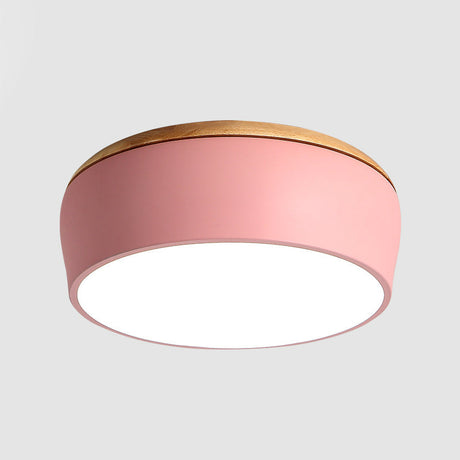 Modern Metal Led Ceiling Mounted Lamp With Flush Mount Design Multiple Colors And Recessed Diffuser