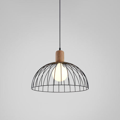 Dome Pendant Light: Minimalist Metal 1 Head Black Design For Living Room