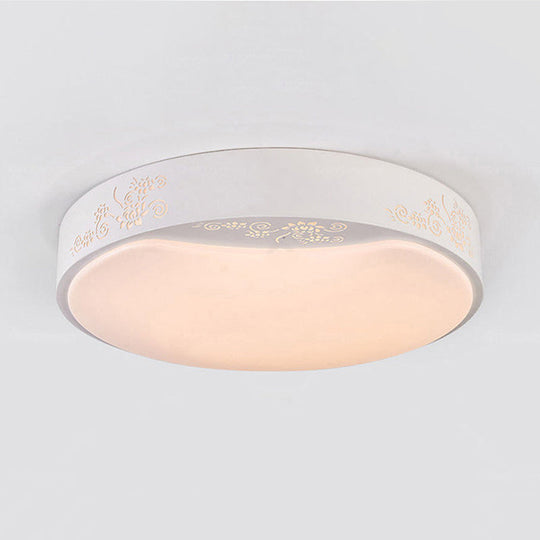 Modern White Circle Flush Mount Led Ceiling Light Fixture For Living Room - 16.5’/20.5’ Dia