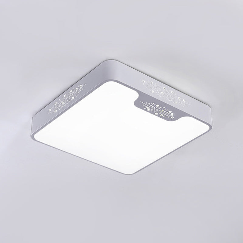 20’/41’ Wide White Square/Rectangle Led Flush Mount Modern Ceiling Lamp Metal