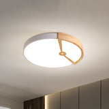 Modern 16/19.5 Wide Round Metal Ceiling Light Fixture With Led Flush Mount Lamp In White/Warm White