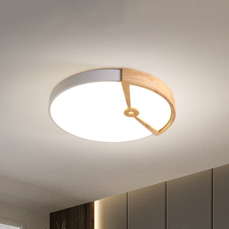 Modern 16/19.5 Wide Round Metal Ceiling Light Fixture With Led Flush Mount Lamp In White/Warm White