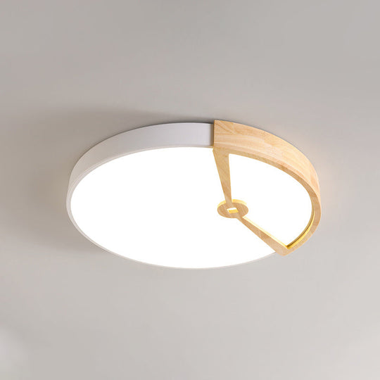 Modern 16’/19.5’ Wide Round Metal Ceiling Light Fixture With Led Flush Mount Lamp In White/Warm