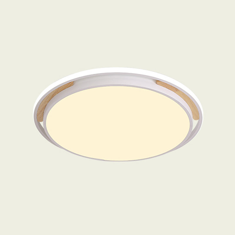 Contemporary Metal Flush Lighting In Grey/White With Led Close To Ceiling Lamp White/Warm Light