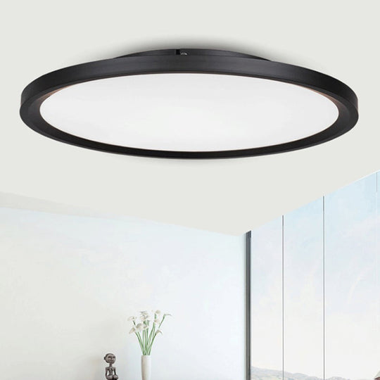 Modern Led Flush Mount Light With Metal Shade And Acrylic Diffuser In White/Warm 16/19.5 Diameter