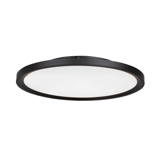 Modern Led Flush Mount Light With Metal Shade And Acrylic Diffuser In White/Warm 16’/19.5’ Diameter