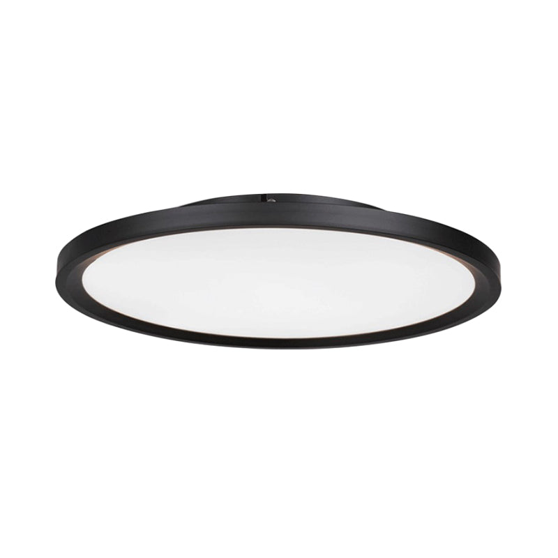 Modern Led Flush Mount Light With Metal Shade And Acrylic Diffuser In White/Warm 16/19.5 Diameter