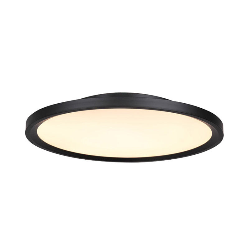 Modern Led Flush Mount Light With Metal Shade And Acrylic Diffuser In White/Warm 16’/19.5’ Diameter