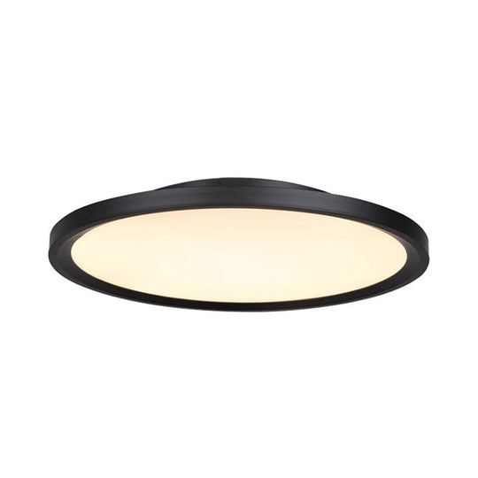 Modern Led Flush Mount Light With Metal Shade And Acrylic Diffuser In White/Warm 16’/19.5’ Diameter