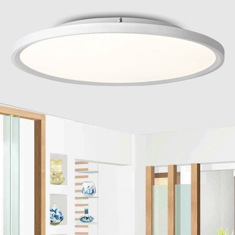 Modern Led Flush Mount Light With Metal Shade And Acrylic Diffuser In White/Warm 16/19.5 Diameter