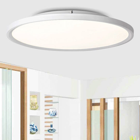 Modern Led Flush Mount Light With Metal Shade And Acrylic Diffuser In White/Warm 16/19.5 Diameter