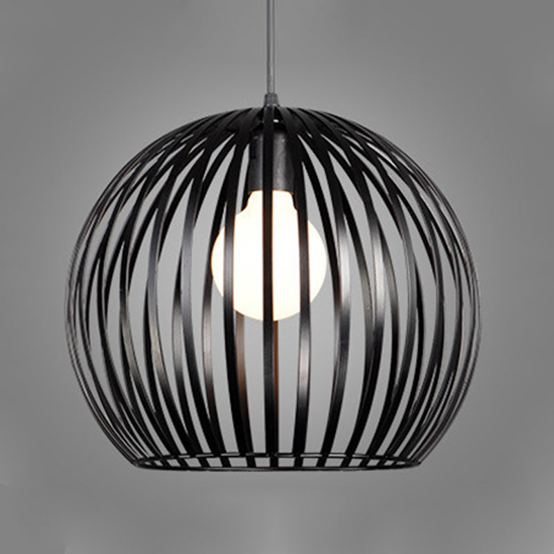 Modern Metal Sphere Pendant Light - 7-14’ Diameter 1-Light Black/White Ceiling Lamp