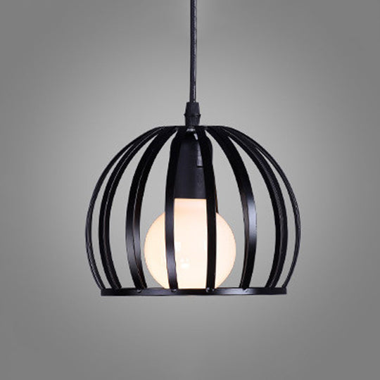 Modern Metal Sphere Pendant Light - 7-14’ Diameter 1-Light Black/White Ceiling Lamp