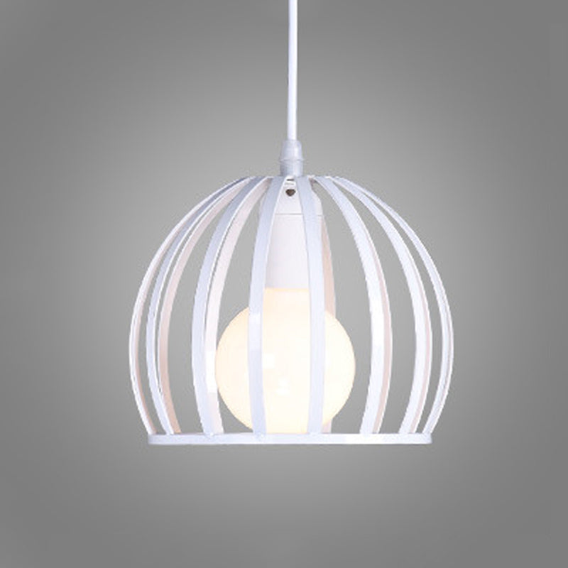 Modern Metal Sphere Pendant Light - 7-14’ Diameter 1-Light Black/White Ceiling Lamp White / 7’