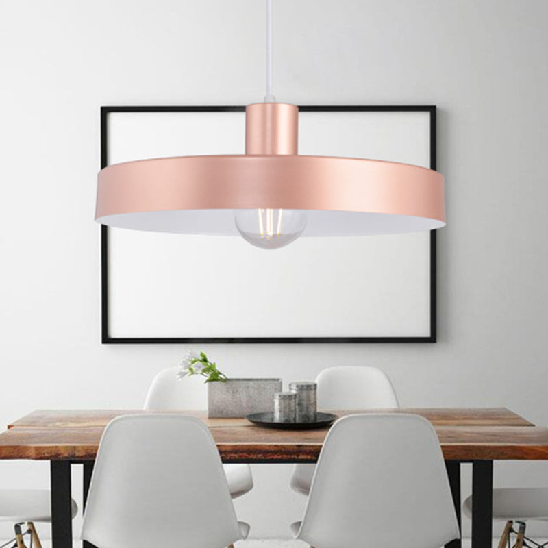 Contemporary Pink Circle Down Lighting 1 Head Pendant Light For Living Room