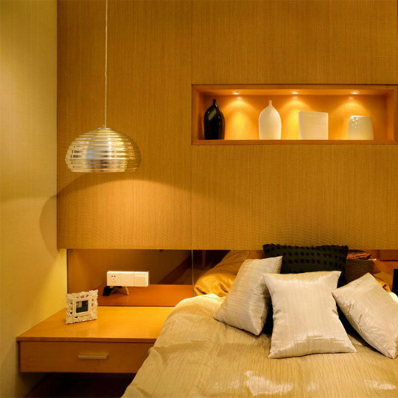 Modern Metal Pendant Light: Sleek Chrome Down-Lighting For Bedroom