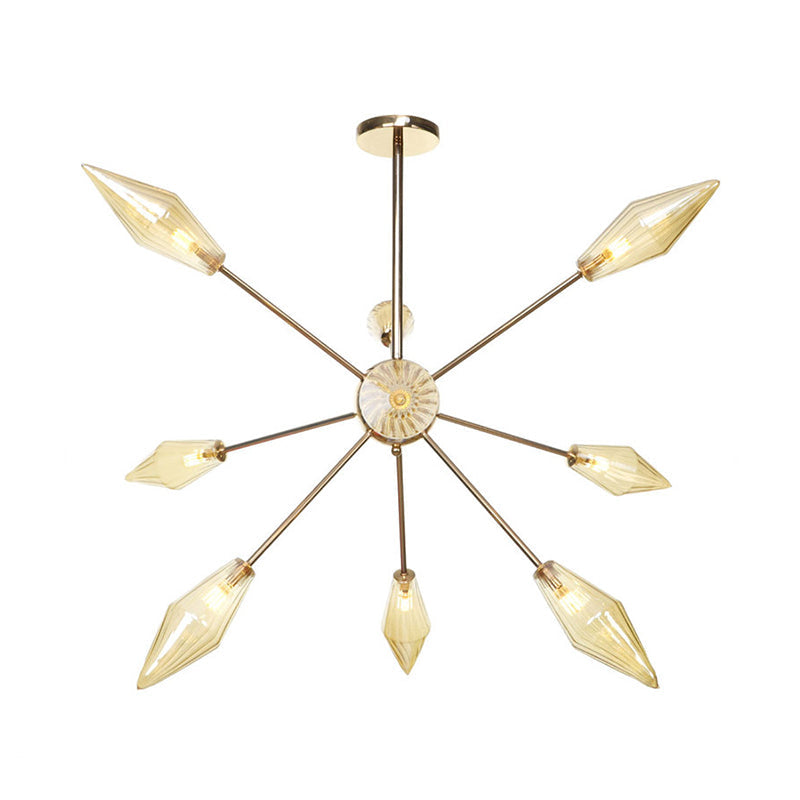Industrial Stylish Diamond Shape Chandelier Light - 9/12/15-Head Indoor Hanging Fixture With