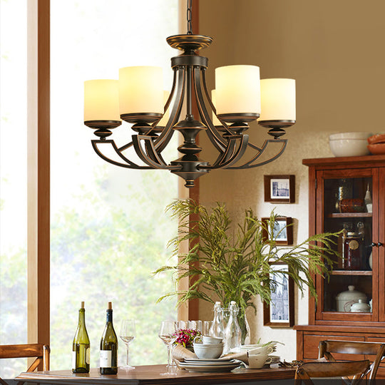 Classic Starburst Pendant Chandelier - 3/6 Lights Black Metal Ceiling Lamp Living Room Fixture With