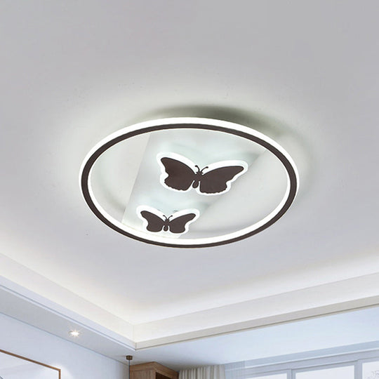 18.5’/23’ Modern Acrylic Brown Led Ceiling Fixture In Warm/White Light - Remote Control