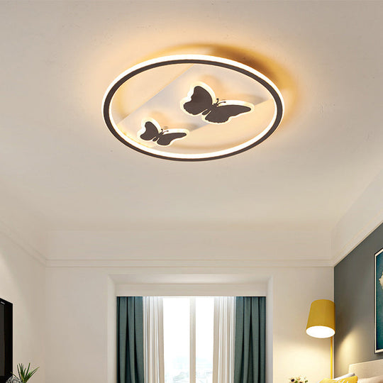18.5/23 Modern Acrylic Brown Led Ceiling Fixture In Warm/White Light - Remote Control Dimmable /