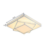 Modern Acrylic Led Square Ceiling Lamp - White Flush Mount Lighting 16/19.5/23.5 Wide & 3 Color