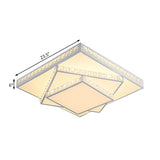 Modern Acrylic Led Square Ceiling Lamp - White Flush Mount Lighting 16/19.5/23.5 Wide & 3 Color